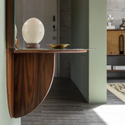 Mogg Brame Mirror Oval with Console Shelf Storage