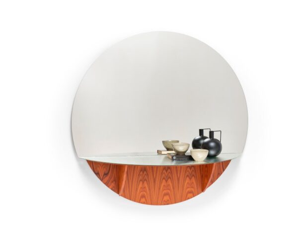 Mogg Brame Mirror Round with Console Shelf Storage