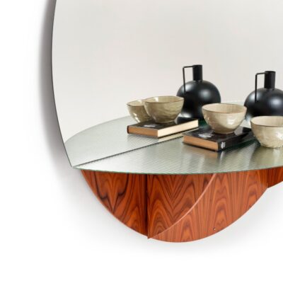 Mogg Brame Mirror Round with Console Shelf Storage