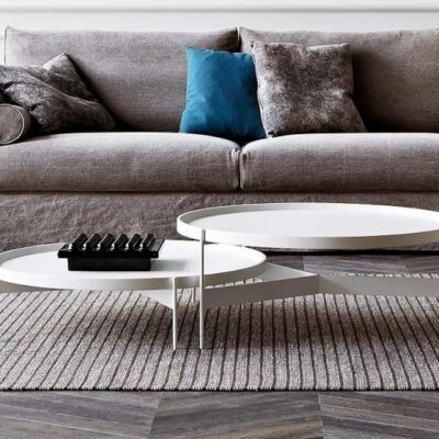 Pianca Abaco Round Coffee Table 60 Quiet Metal, Leather, Marble, Conrete or Glass