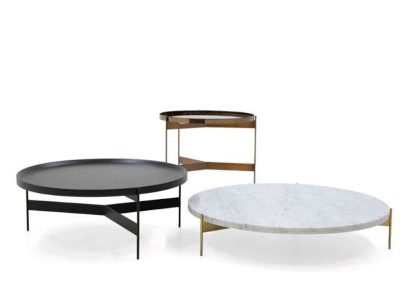 Pianca Abaco Round Coffee Table 60 Quiet Metal, Leather, Marble, Conrete or Glass