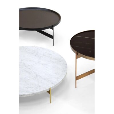 Pianca Abaco Round Coffee Table 60 Quiet Metal, Leather, Marble, Conrete or Glass