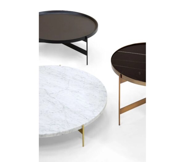 Pianca Abaco Round Coffee Table 60 Quiet Metal, Leather, Marble, Conrete or Glass