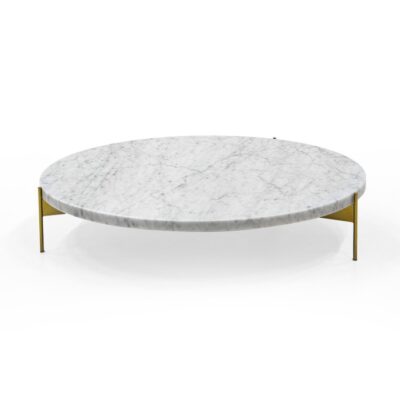 Pianca Abaco Round Coffee Table 60 Quiet Metal, Leather, Marble, Conrete or Glass