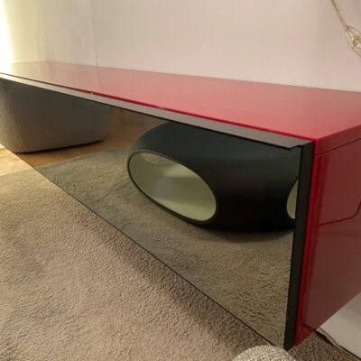 Pianca Media Wall Unit in Glossy Red