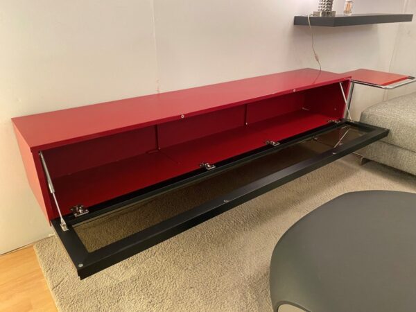 Pianca Media Wall Unit in Glossy Red