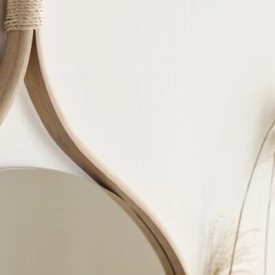 Bolia Racquet Wall Mirror in Soap or Black Oak Height 101cm