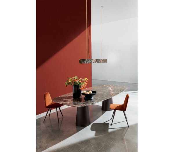 Sovet Italia Totem Fixed Barrel 2 Bases Dining Table 250cm Length