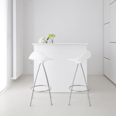 Stua Onda Barstool Chair 76cm White/Matte Steel In Stock