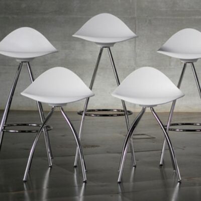 Stua Onda Barstool Chair 76cm White/Matte Steel In Stock