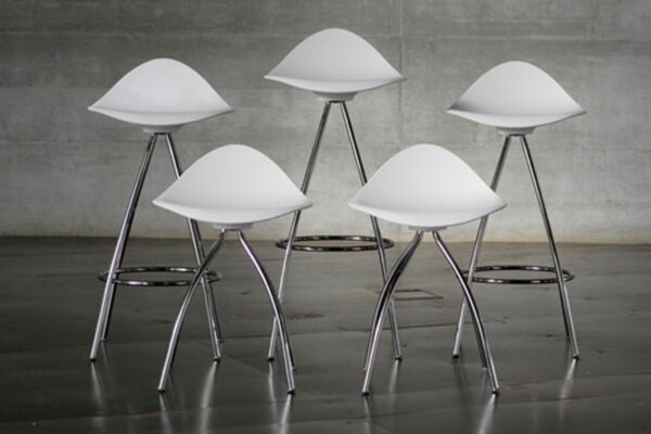 Stua Onda Barstool Chair 76cm White/Matte Steel In Stock