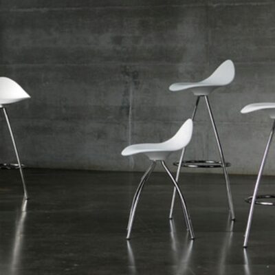 Stua Onda Barstool Chair 76cm White/Matte Steel In Stock