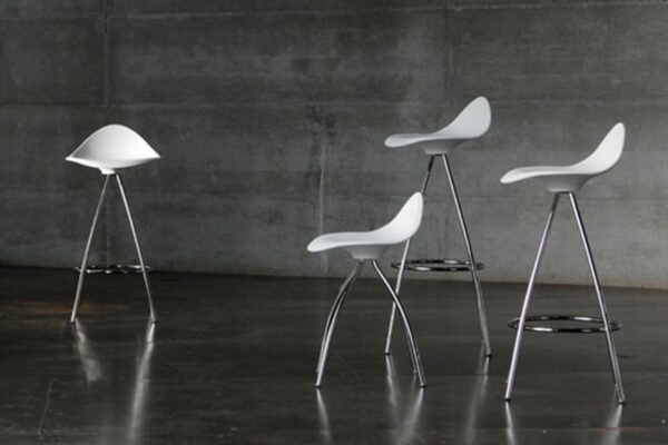 Stua Onda Barstool Chair 76cm White/Matte Steel In Stock