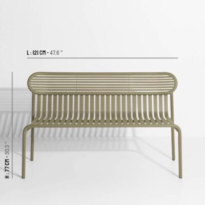 Petite Friture Week-end Outdoor Bench With Back