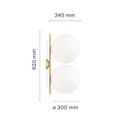 FLOS IC C/W2 Double Wall or Ceiling Light Dimension