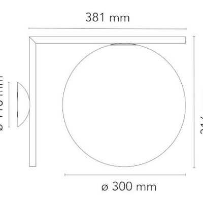 FLOS IC C/W2 Wall or Ceiling Light Dimension