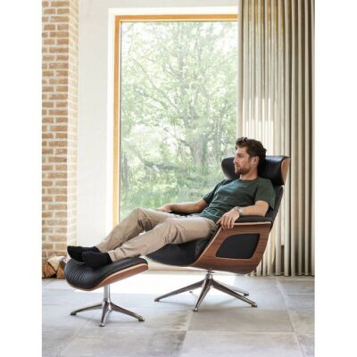 FLEXLUX Clement Lounge Chair with Footstool