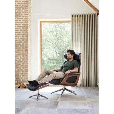 FLEXLUX Clement Lounge Chair with Footstool