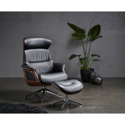 FLEXLUX Clement Lounge Chair with Footstool