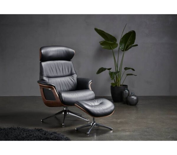 FLEXLUX Clement Lounge Chair with Footstool