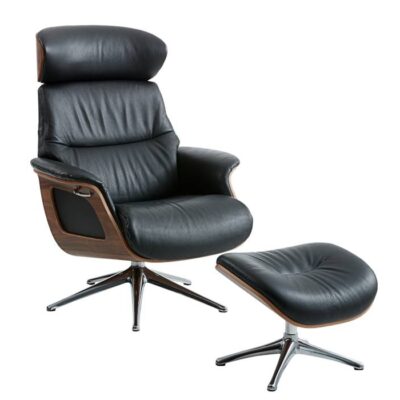 FLEXLUX Clement Lounge Chair with Footstool