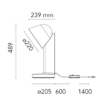 FLOS Ceramique Down Table or Floor Lamp Dimensions