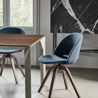 Bontempi Casa Polo Dining Chair with Solid Wood Frame and Upholstered at Urbansuite