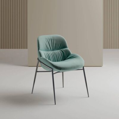 Bontempi Casa Amelie Dining Chair with a Metal Conical Tube Frame at Urbansuite