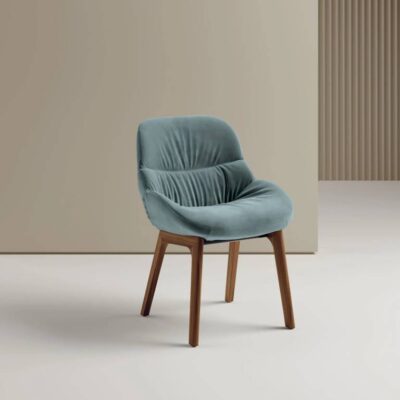 Bontempi Casa Amelie Dining Chair with Wood Base and Legs at Urbansuite