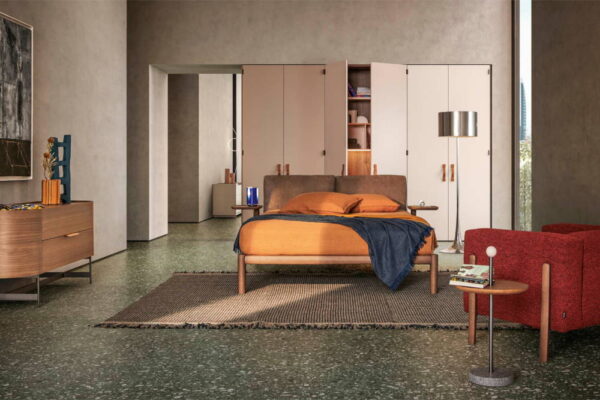 Pianca Dioniso Wooden and Upholstered Bed 160 x 200 cm Mattress Size at Urbansuite