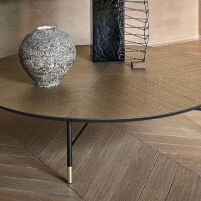 Pianca Mambo Large Round Coffee Table in Wood Finish at Urbansuite