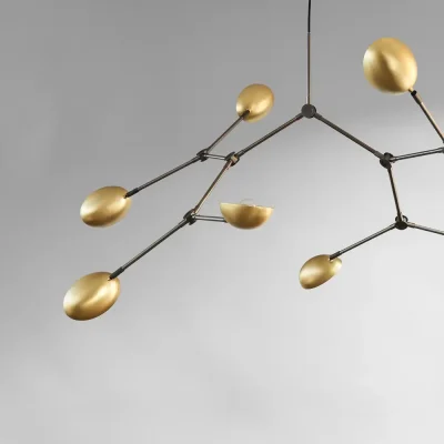 101 Copenhagen Drop Chandelier Light in Brass at Urbansuite